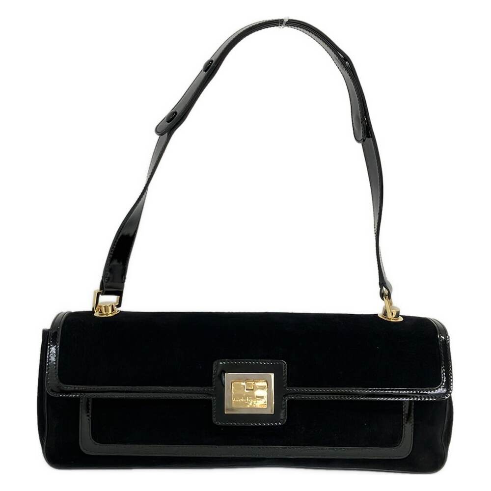 Salvatore Ferragamo Shoulder Bag DV-21 1873 Suede Patent Leather